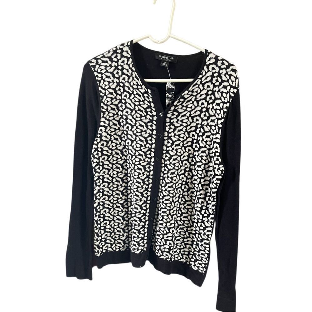 NWT August Silk Heritage size XL leopard print cardigan.